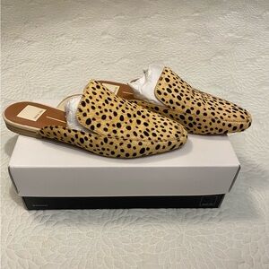 Dolce Vita “Halee” Leopard Calf Hair Mules.